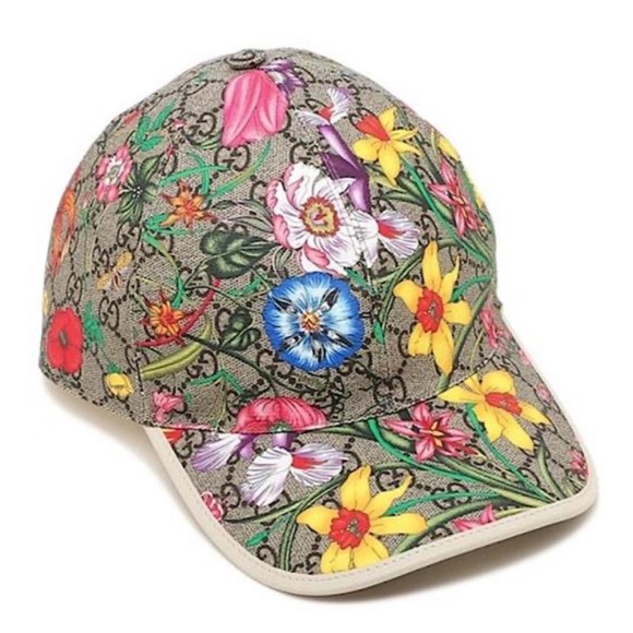Gucci flower hat brown/white/beige/red/yellow - Picture 1 of 8